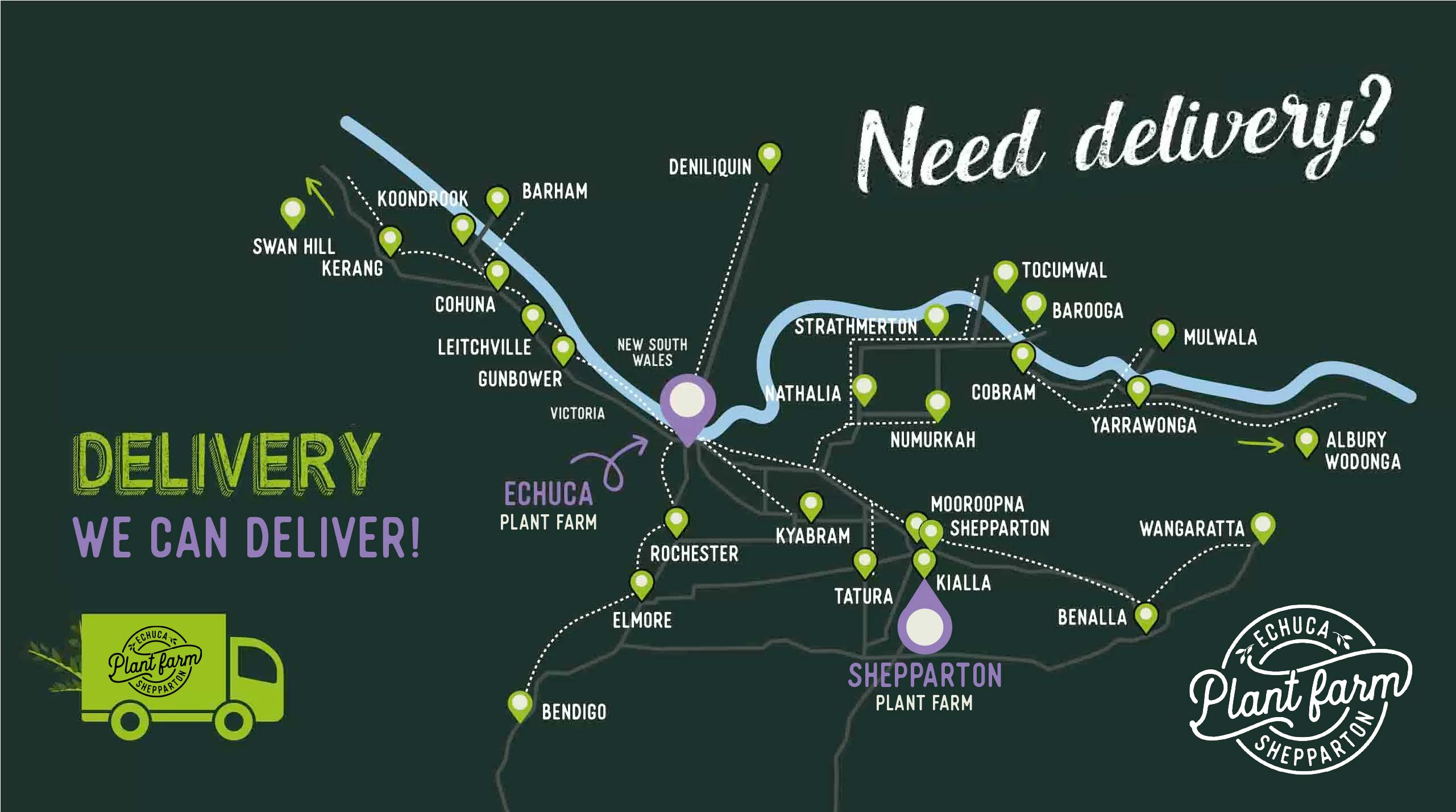 Shepparton Plant Farm Delivery Map