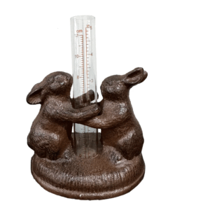 Cast Iron Rain Gauge - Two Rabbits