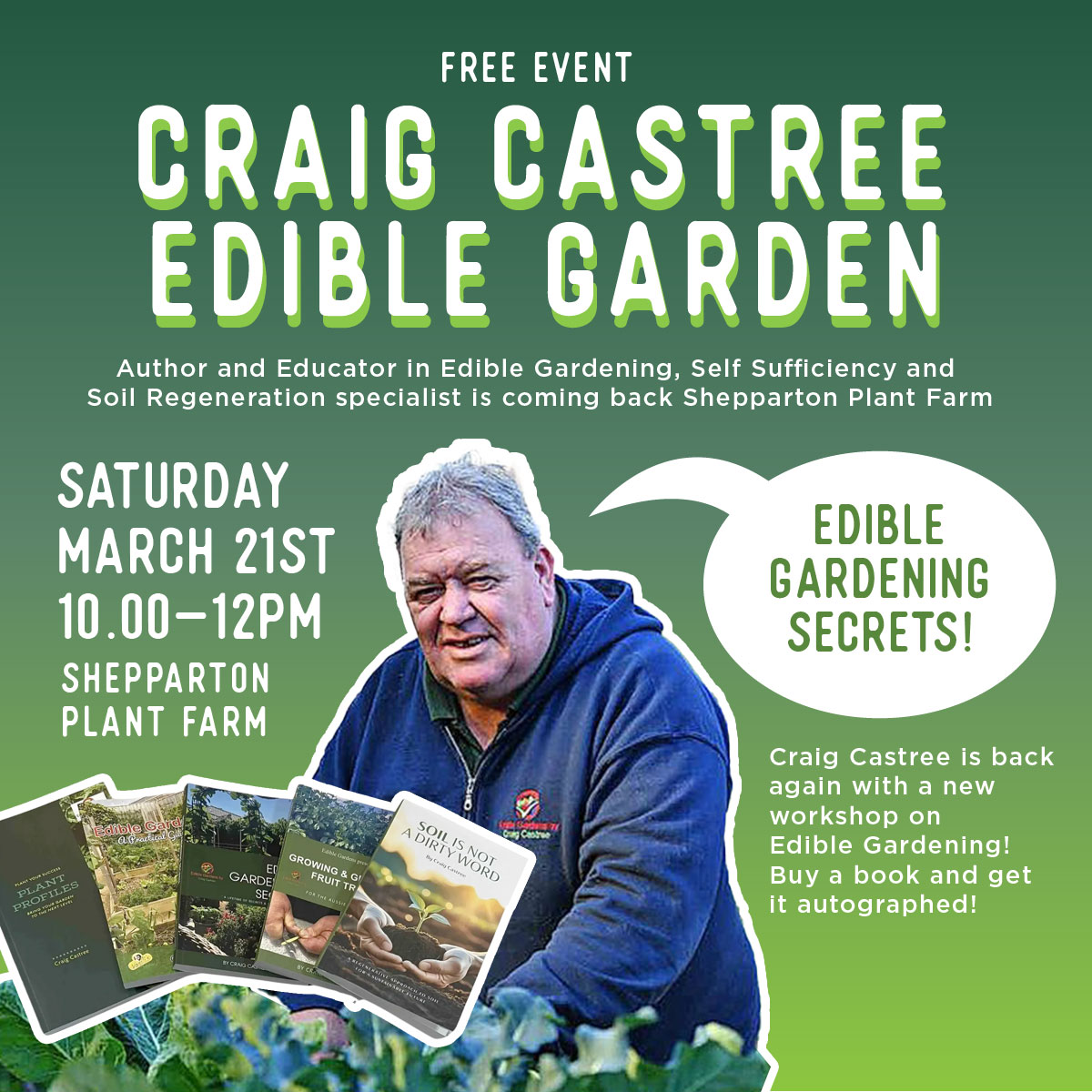 Craig Castree invite Edible Gardening Shepparton