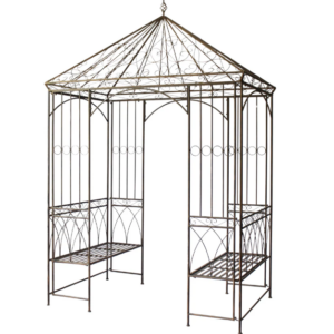 GAZEBO with Bench Seats Rustic Brown