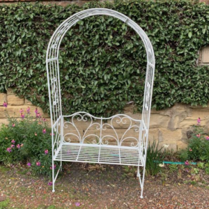 Garden Arch with Bench Seat - Rustic Cream