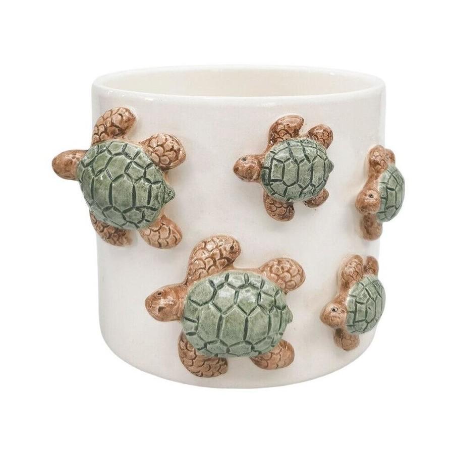 Family of Turtle Planter Green